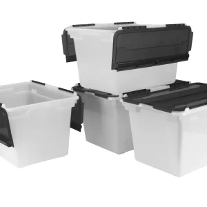 Flip Top Tote, Frosted/Black