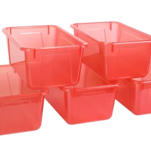 Small Cubby Bin, Tint Red