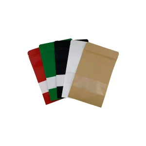 [12*20+4cm] Kraft Standing Window Zipper Pouch - 100 pcs/pack